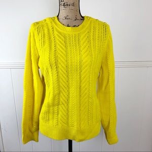 J.. Crew Yellow 100% Wool Sweater With Buttons